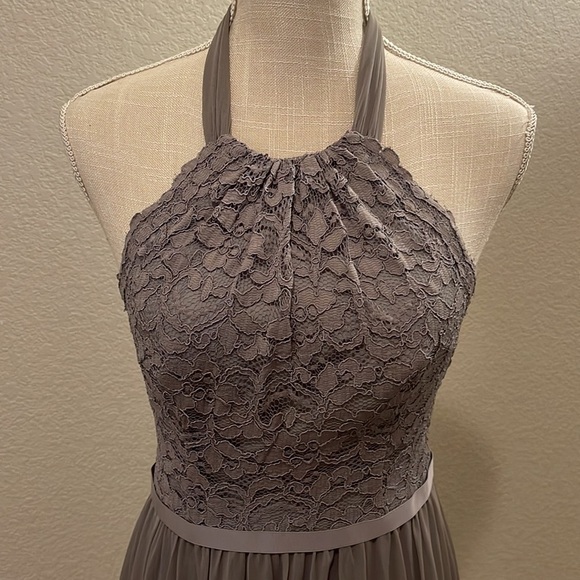 David’s Bridal Gray Bridesmaids Dress Size 2 - Picture 2 of 9